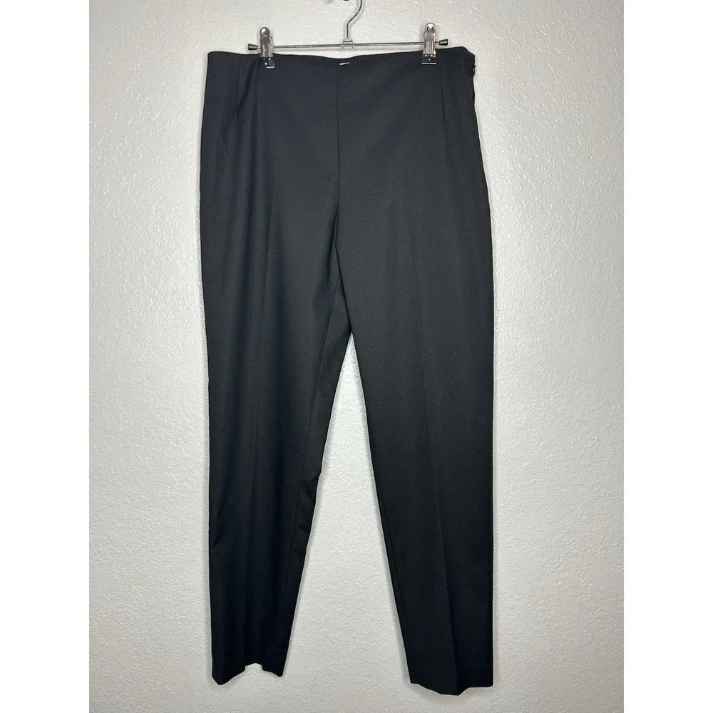 PEARL By Lela Rose Black Side Zip Cropped Office Career Pants Size 12